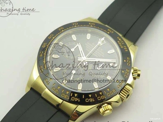 Daytona 1:1 Clone 116518 LN YG Dial Best Black ARF Rubber A4130 On Strap Super Edition 0303